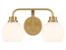  M80080NB - 2-Light Bathroom Vanity Light in Natural Brass