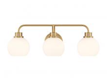  M80081NB - 3-Light Bathroom Vanity Light in Natural Brass