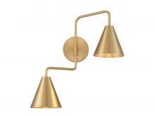  M90111NB - 2-Light Adjustable Wall Sconce in Natural Brass