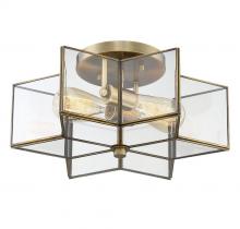  M60021NB - 2-Light Ceiling Light in Natural Brass