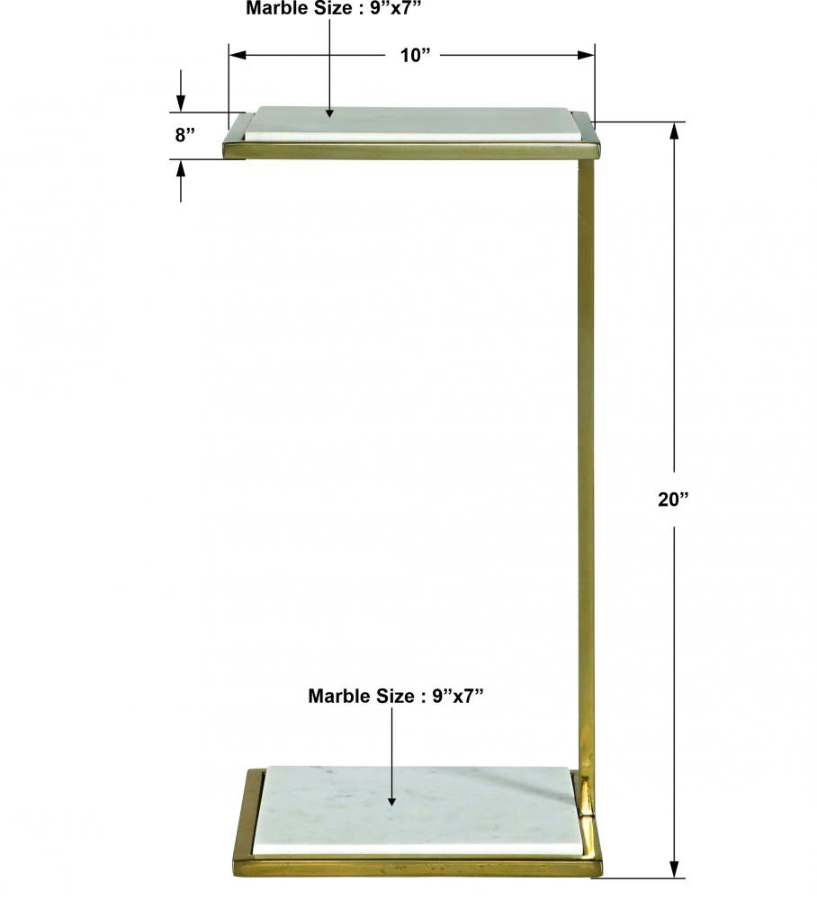 Elevate White Marble Drink Table