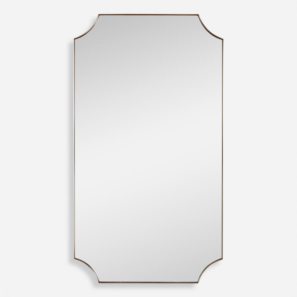 Lennox Brass Scalloped Corner Mirror