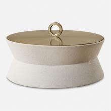  18165 - Luxe White Shagreen Round Box