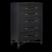  3000-0248 - Verona Black Five-Drawer Chest