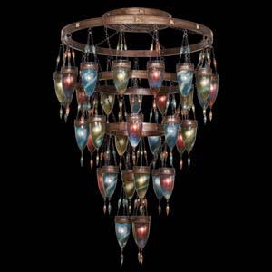 Thirty Three Light Bronze Down Chandelier